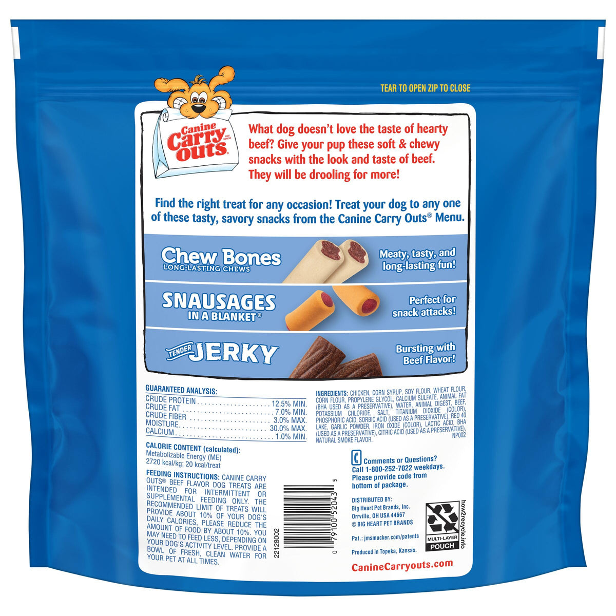 Canine Carry Outs Bacon Flavor Dog Treats, 47 Ounce Bag
