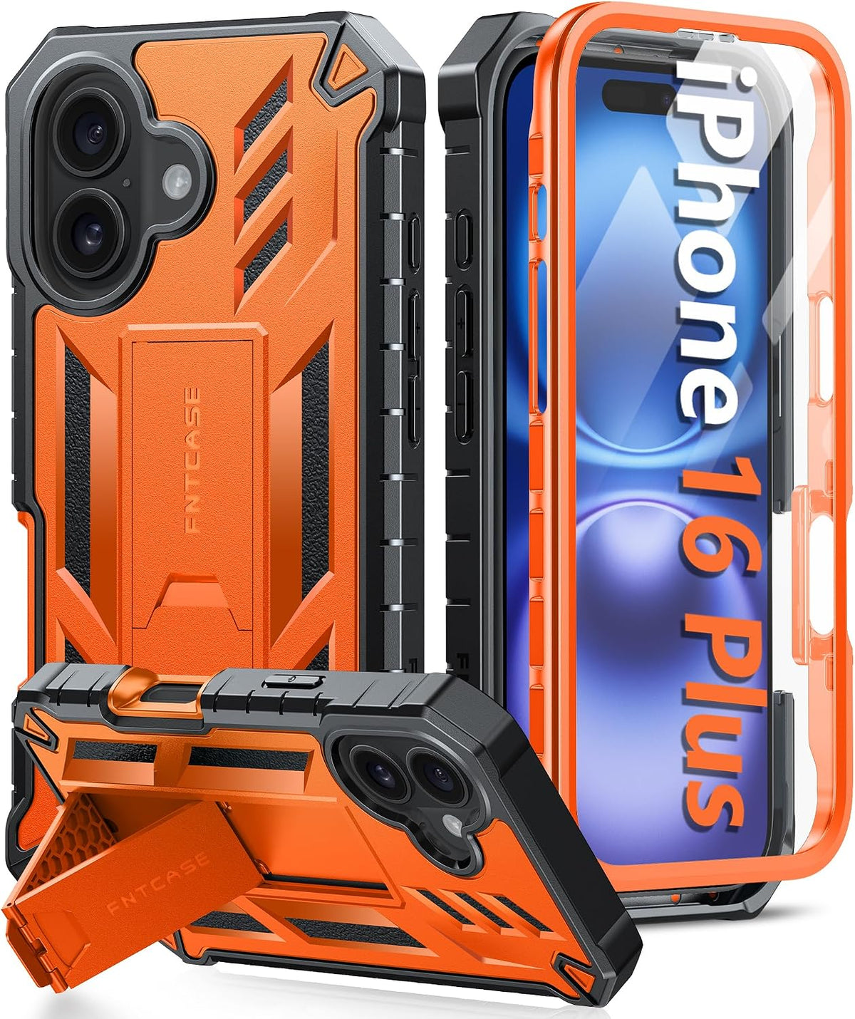 FNTCASE for iPhone 16 Case with Belt Clip and Built-in Screen Protector