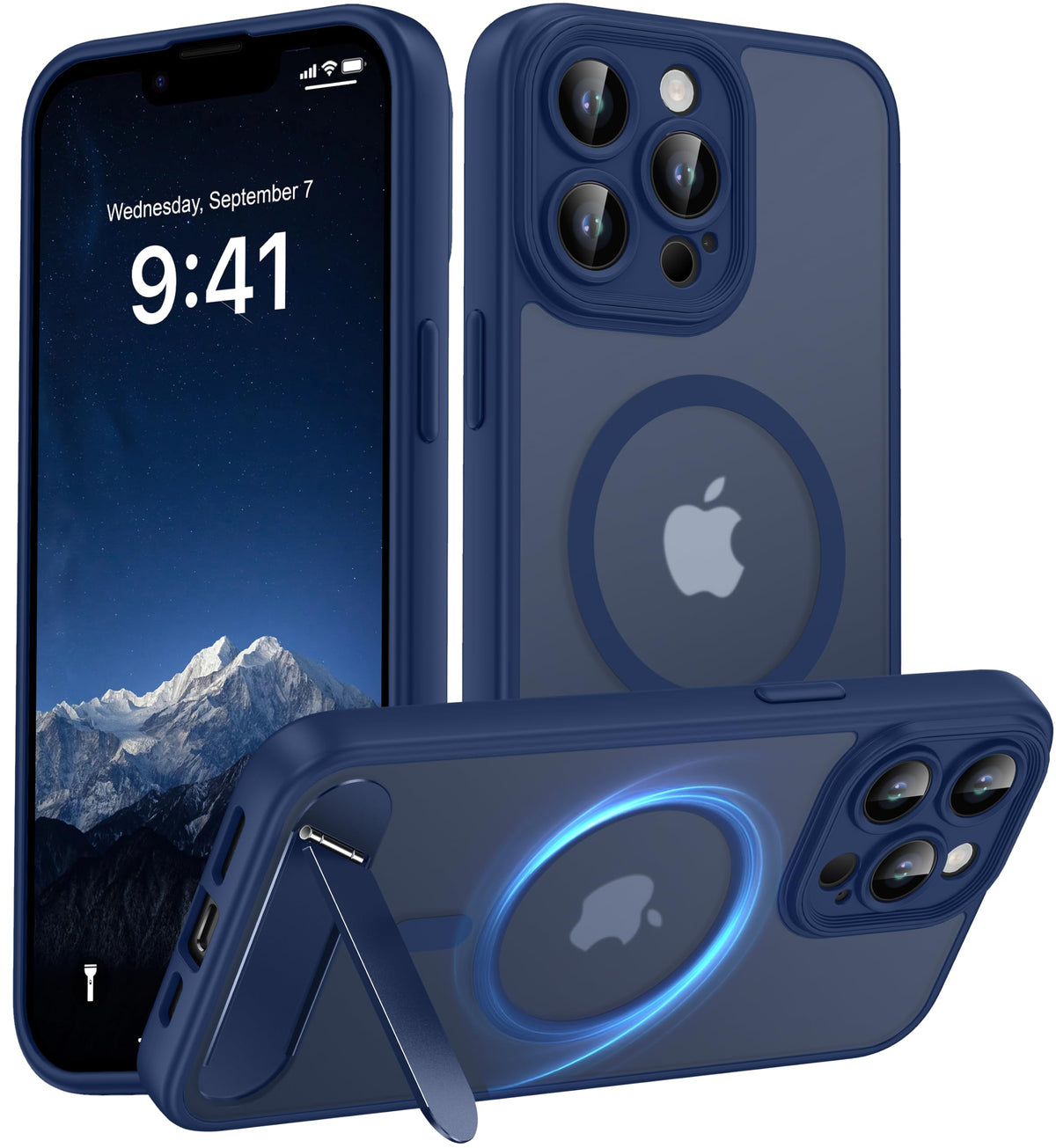 Magnetic Compatible with iPhone 16 Case, [Built-in Kickstand][Full Camera Protection][Compatible with MagSafe][Anti-Fingerprint] Shockproof Phone Case for iPhone 16 6.1",Brown