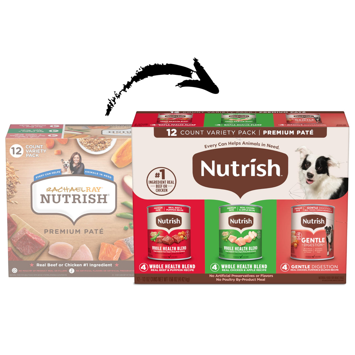 Nutrish Beef Paté Wet Dog Food, 13 oz. Can, 12 Pack (Rachael Ray)