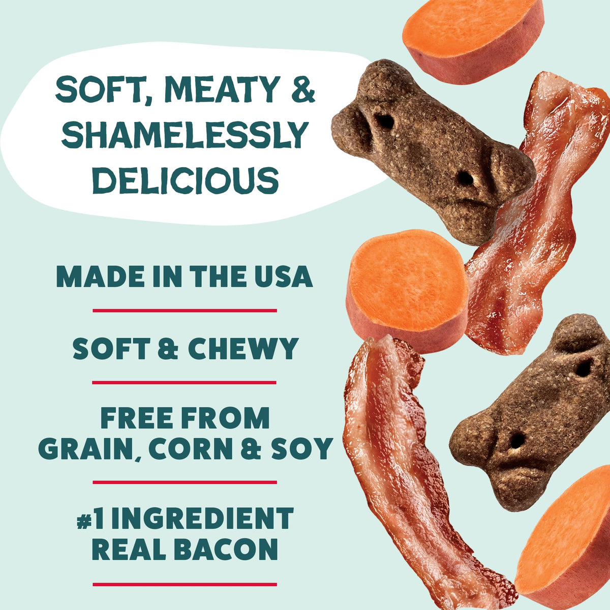 Shameless Pets Bacon Me Crazy Meaty Tenders, Soft Dog Treats, 8oz