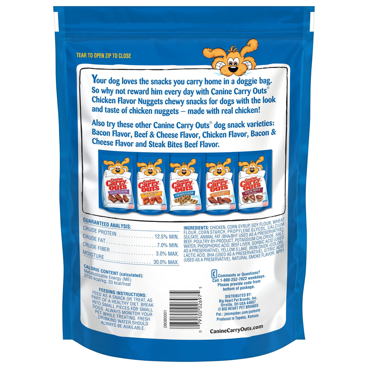 Canine Carry Outs Bacon Flavor Dog Treats, 47 Ounce Bag