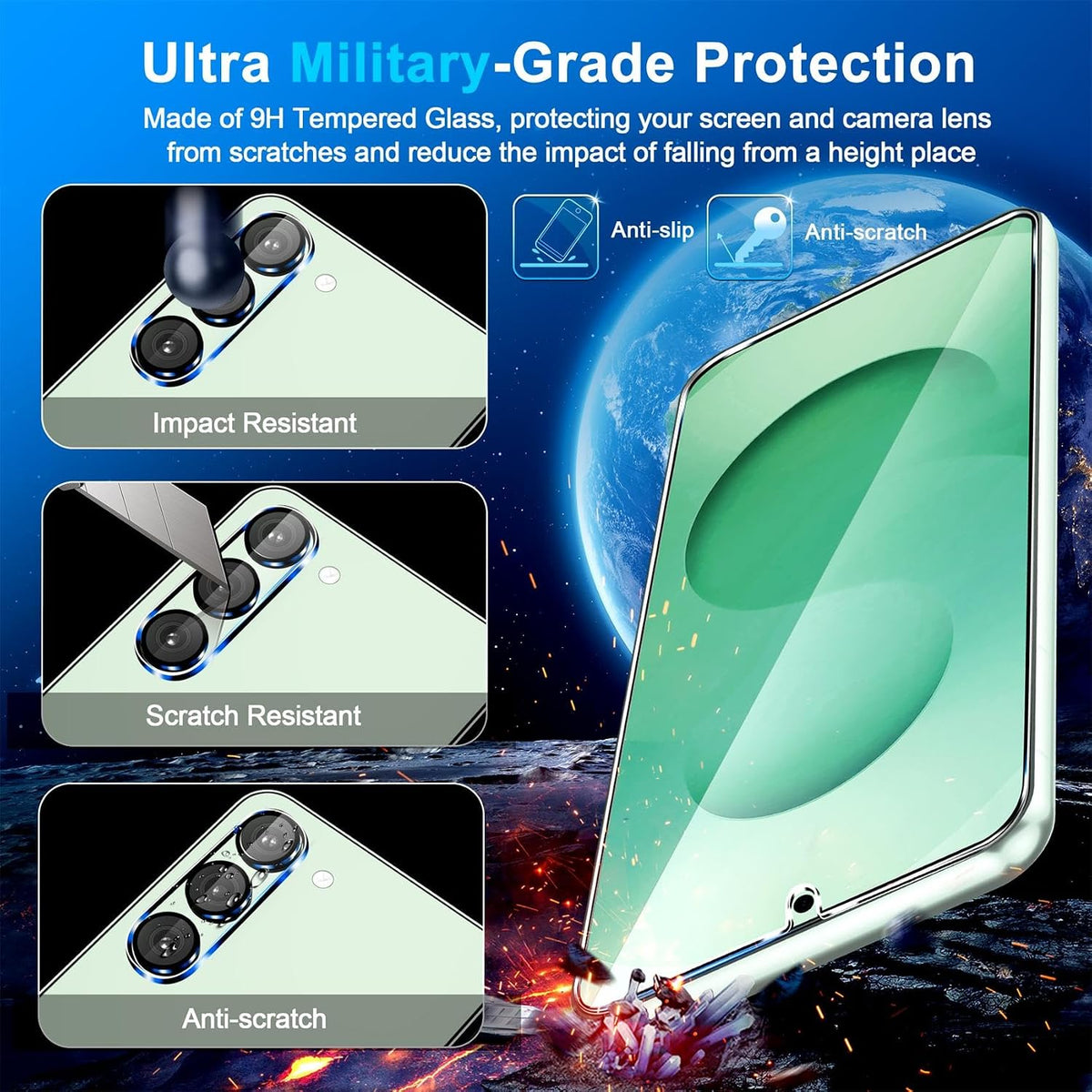 firtstnow 3 Pack for Samsung Galaxy S26 Ultra Screen Protector Tempered Glass + 3 Pack Camera Lens Protector, Military Grade Shatterproof, 9H Hardness, Fingerprint Unlock,Case Friendly 6.9 Inch