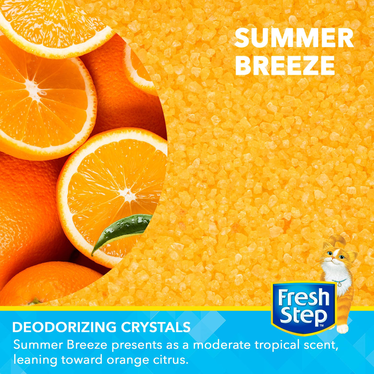 Fresh Step - Cat Litter Deodorizer, Litter Box Crystals, Fresh Scent, 15 oz