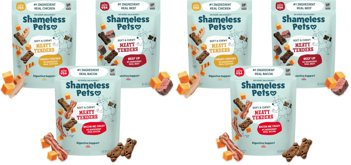 Shameless Pets Bacon Me Crazy Meaty Tenders, Soft Dog Treats, 8oz