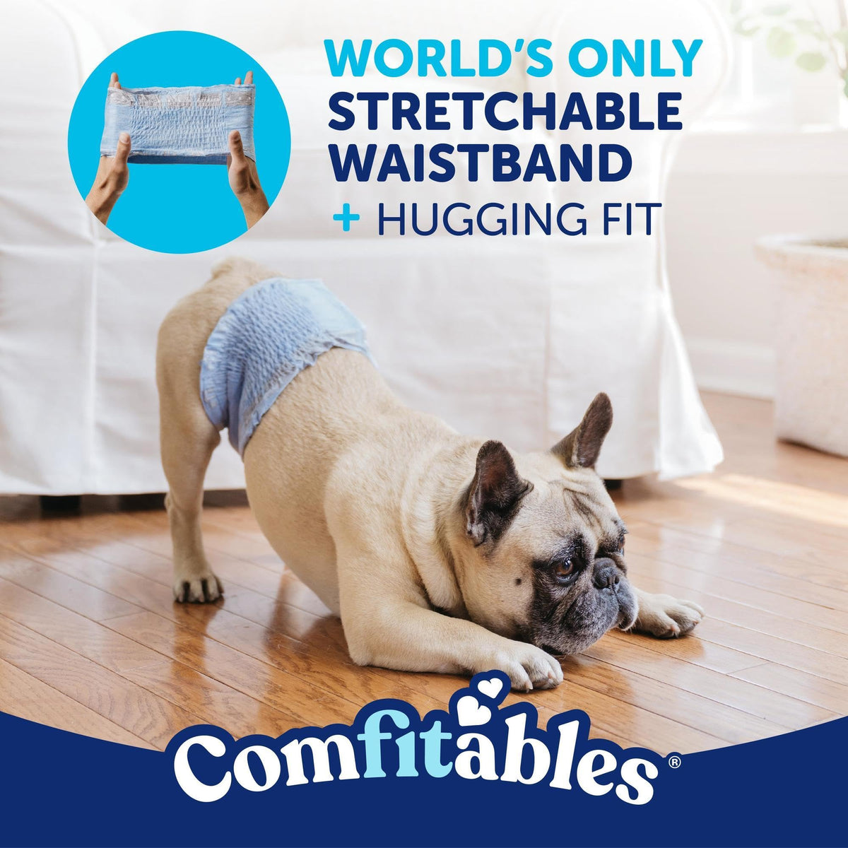 Hartz Comfitables Disposable Male Dog Wraps Stretchy Waistband, M 36 Count