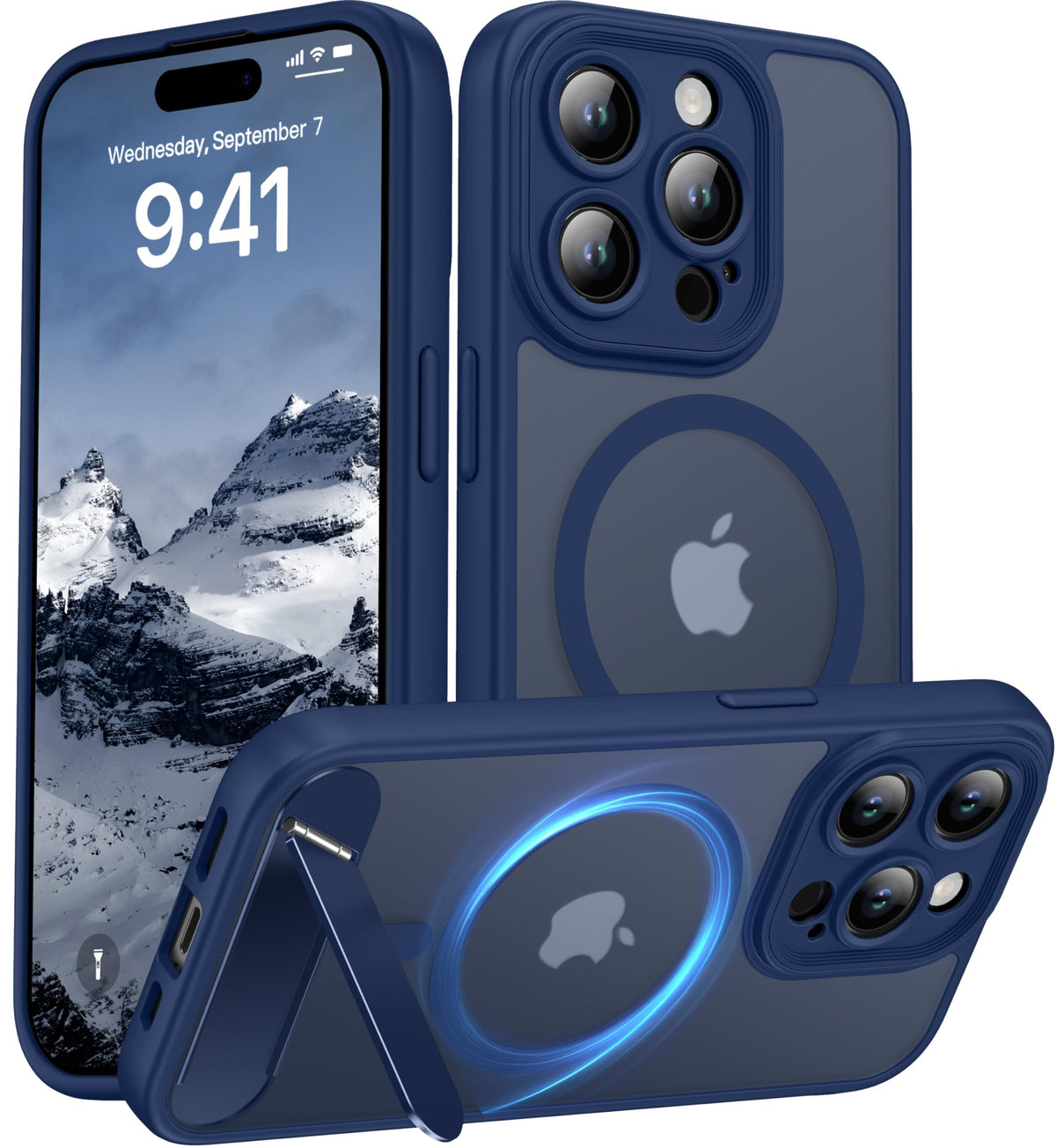 Magnetic Compatible with iPhone 16 Case, [Built-in Kickstand][Full Camera Protection][Compatible with MagSafe][Anti-Fingerprint] Shockproof Phone Case for iPhone 16 6.1",Brown