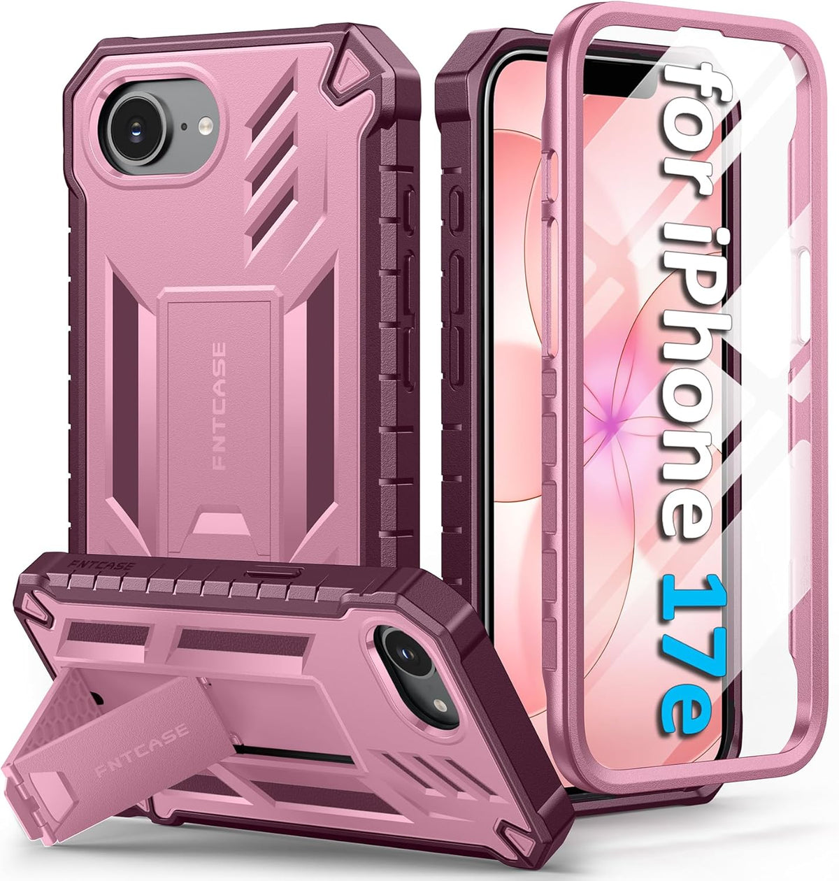 FNTCASE for iPhone 16 Case with Belt Clip and Built-in Screen Protector