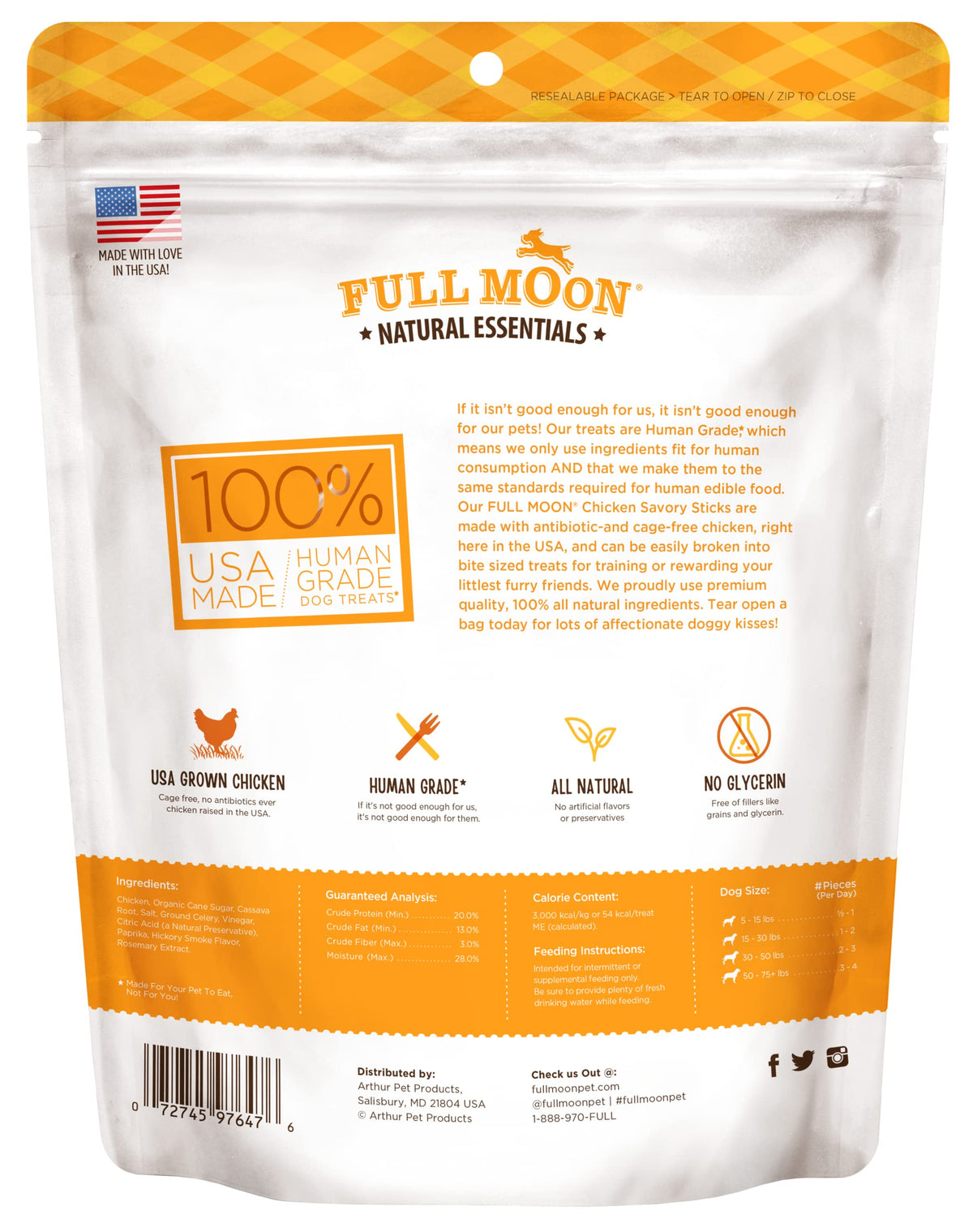 Full Moon All Natural Human Grade Dog Treats, Essential Beef Savory Sticks, 22 Ounce, 1.375 Pound (Pack of 1)