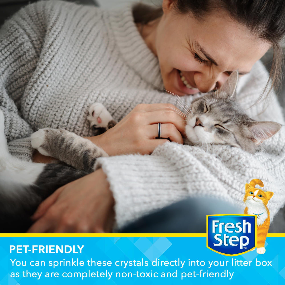 Fresh Step - Cat Litter Deodorizer, Litter Box Crystals, Fresh Scent, 15 oz