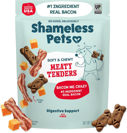 Shameless Pets Bacon Me Crazy Meaty Tenders, Soft Dog Treats, 8oz