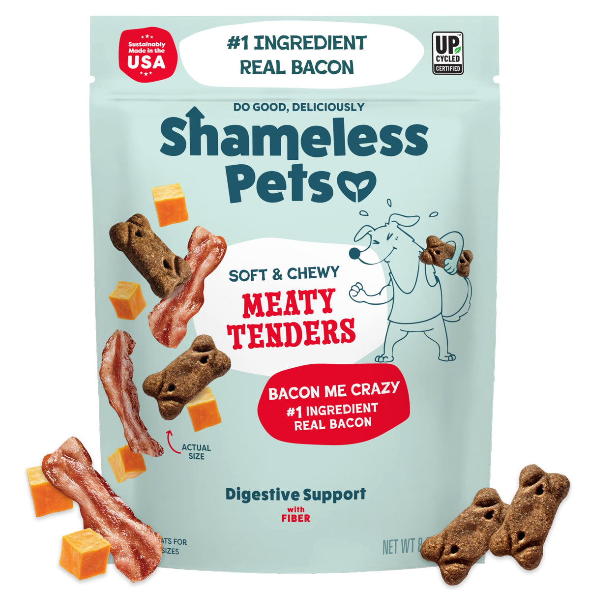Shameless Pets Bacon Me Crazy Meaty Tenders, Soft Dog Treats, 8oz