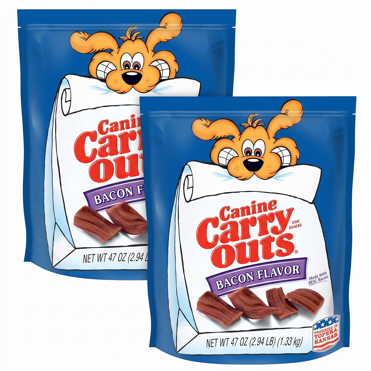 Canine Carry Outs Bacon Flavor Dog Treats, 47 Ounce Bag