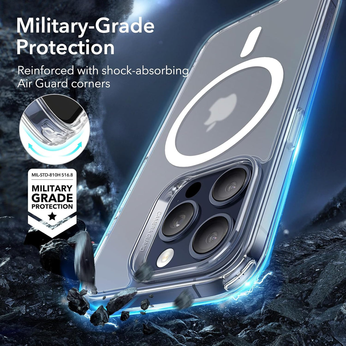ESR Classic Hybrid for iPhone 15 Pro Max Case, Clear