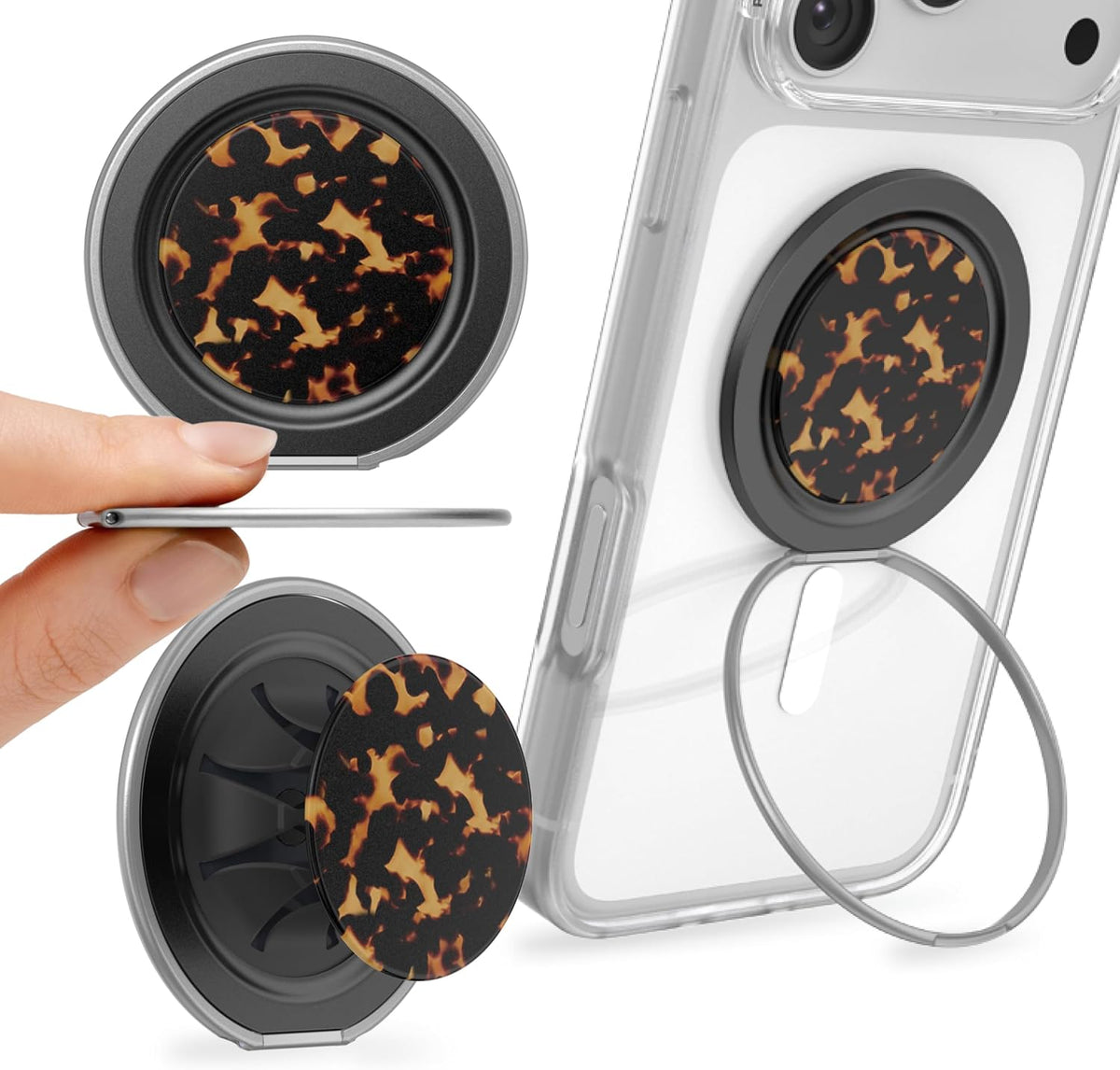 PopSockets Low-Pro Grip for MagSafe, Thin Profile- Black