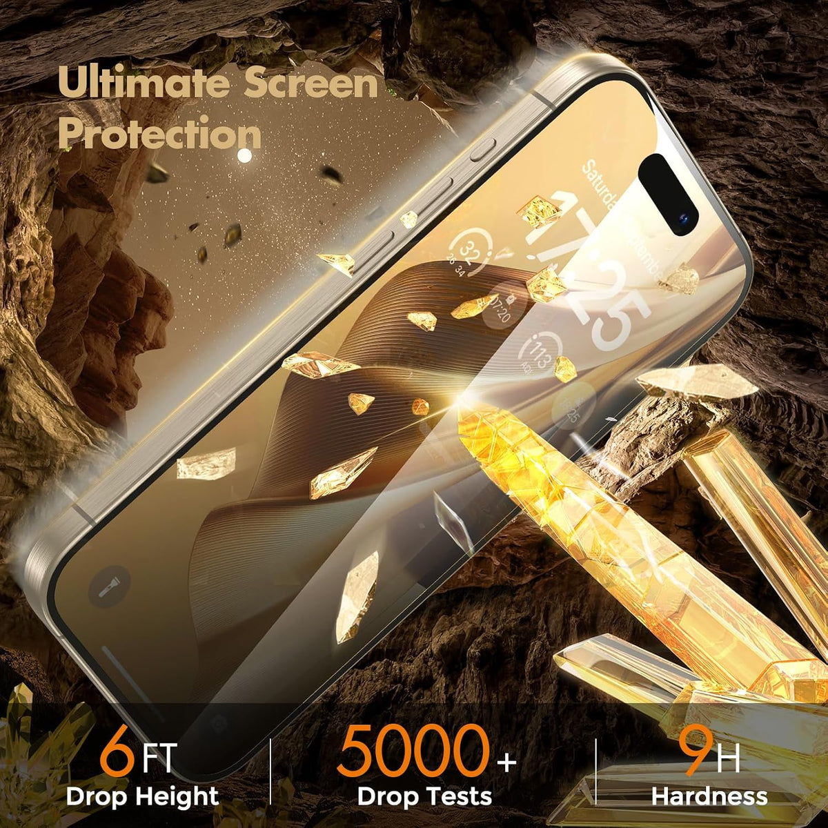 UNBREAKcable Privacy Screen Protector for iPhone 15, Full Coverage