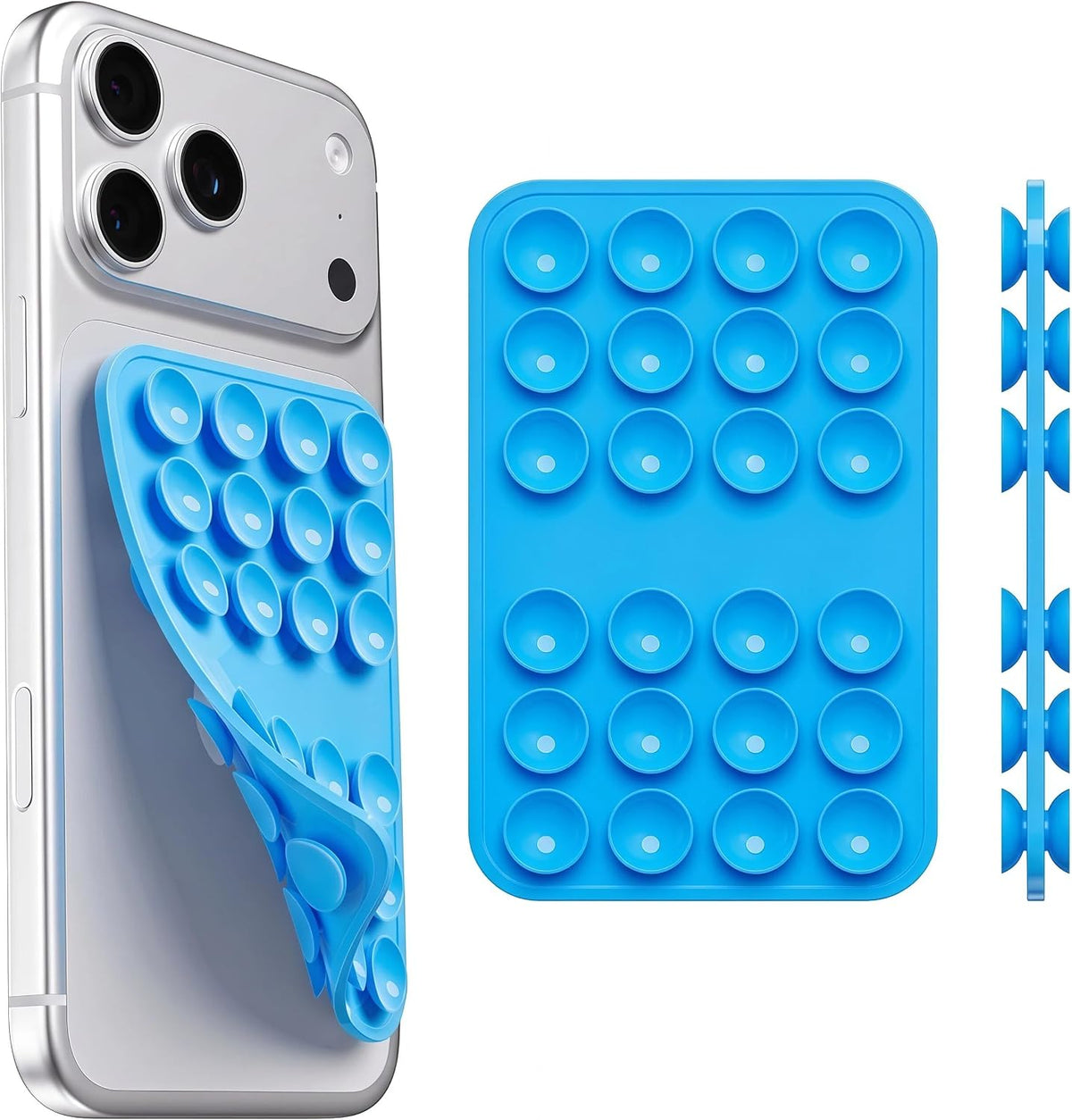 Upgraded Double Sided Silicone Suction Phone Case Detachable Mount, White