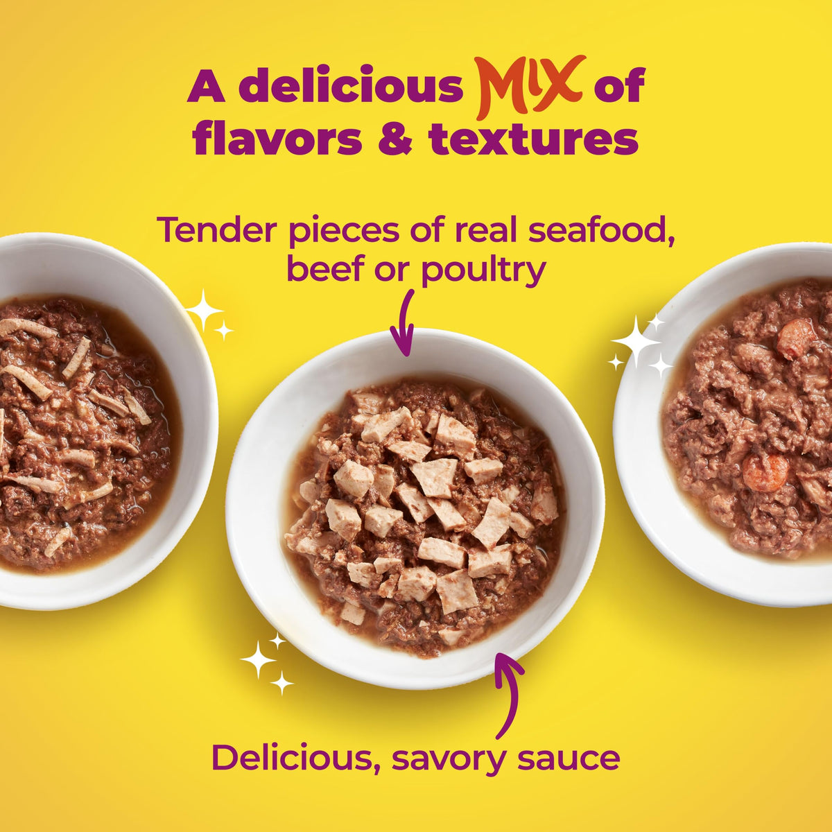 Meow Mix Poultry & Beef Favorites, Wet Food Variety Pack, 24 Cups
