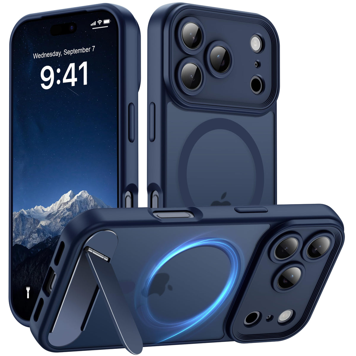 Magnetic Compatible with iPhone 16 Case, [Built-in Kickstand][Full Camera Protection][Compatible with MagSafe][Anti-Fingerprint] Shockproof Phone Case for iPhone 16 6.1",Brown