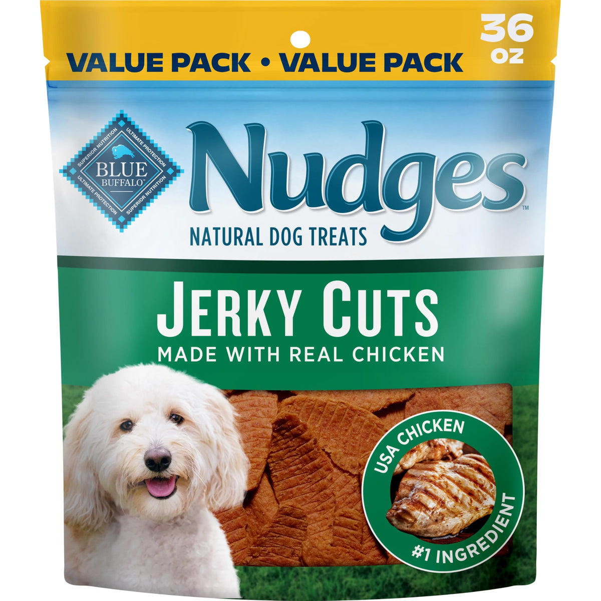 Blue Buffalo Nudges Jerky Cuts Steak Dog Treats, 10 oz