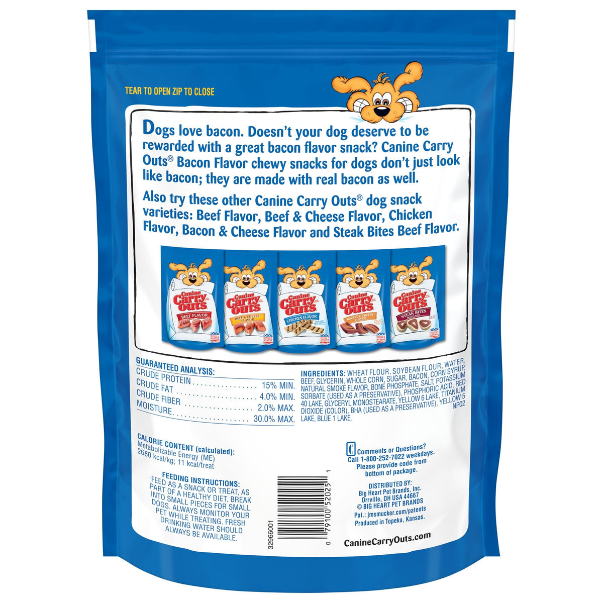 Canine Carry Outs Bacon Flavor Dog Treats, 47 Ounce Bag