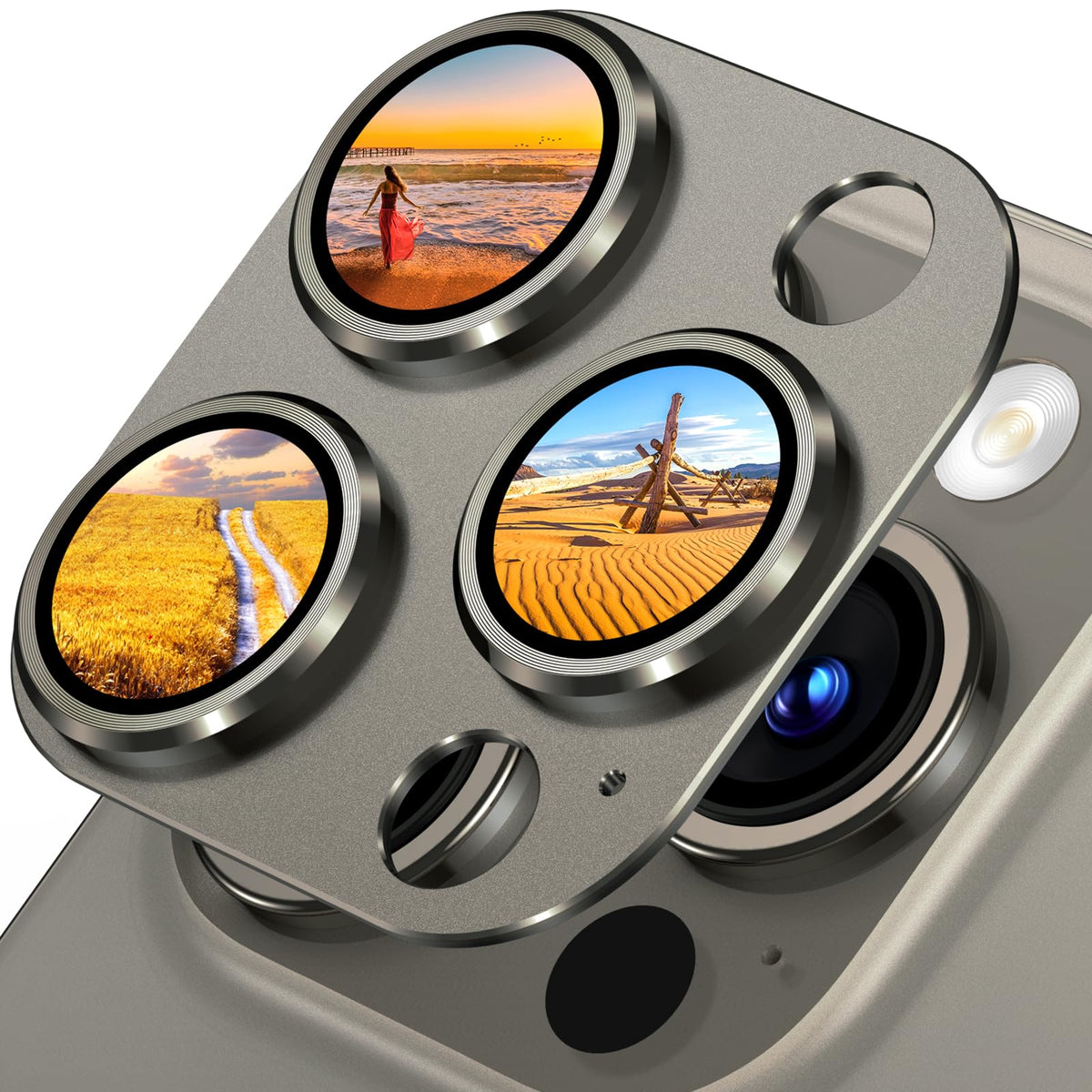 Uyiton for iPhone 18 Pro Camera Lens Protector, Metal Frame Glass Cover