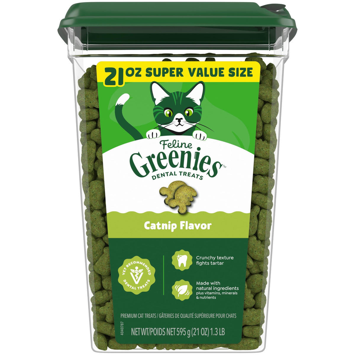 Greenies Feline Natural Dental Cat Treats, Catnip Flavor, 4.6 oz