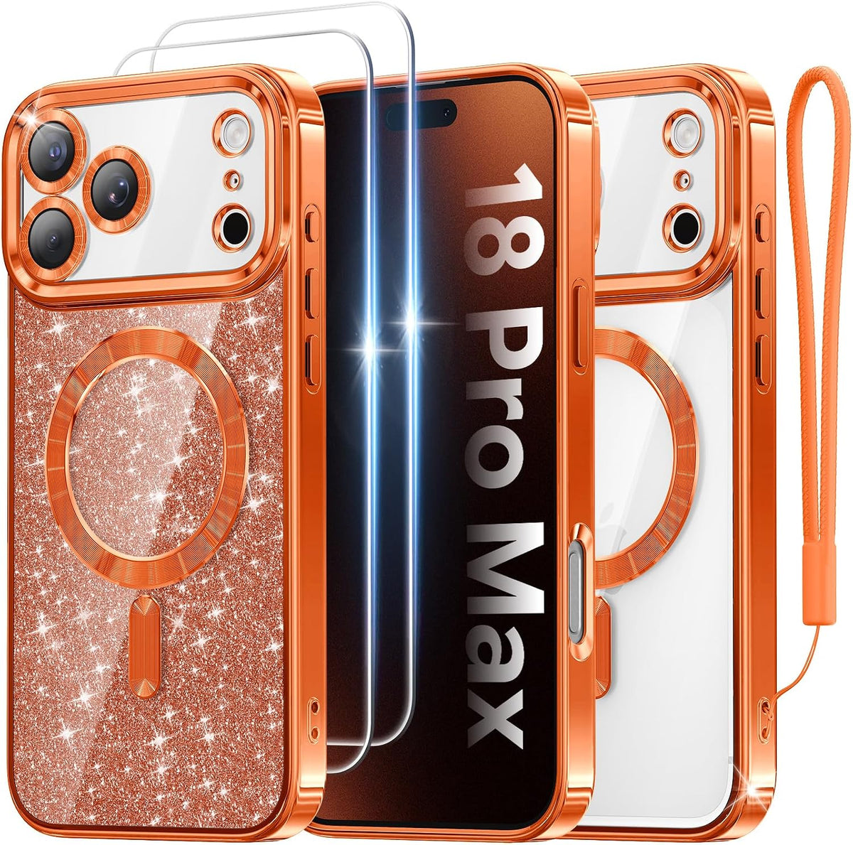 Meifigno for iPhone 16 Plus Case + HD & Privacy Tempered Glass, Hot Pink