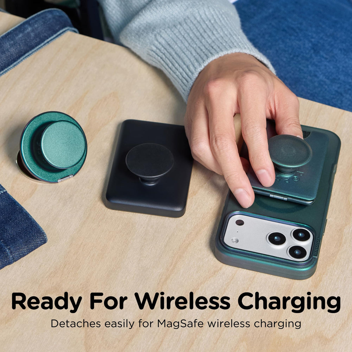 PopSockets Adhesive Phone Grip, Holder- Black