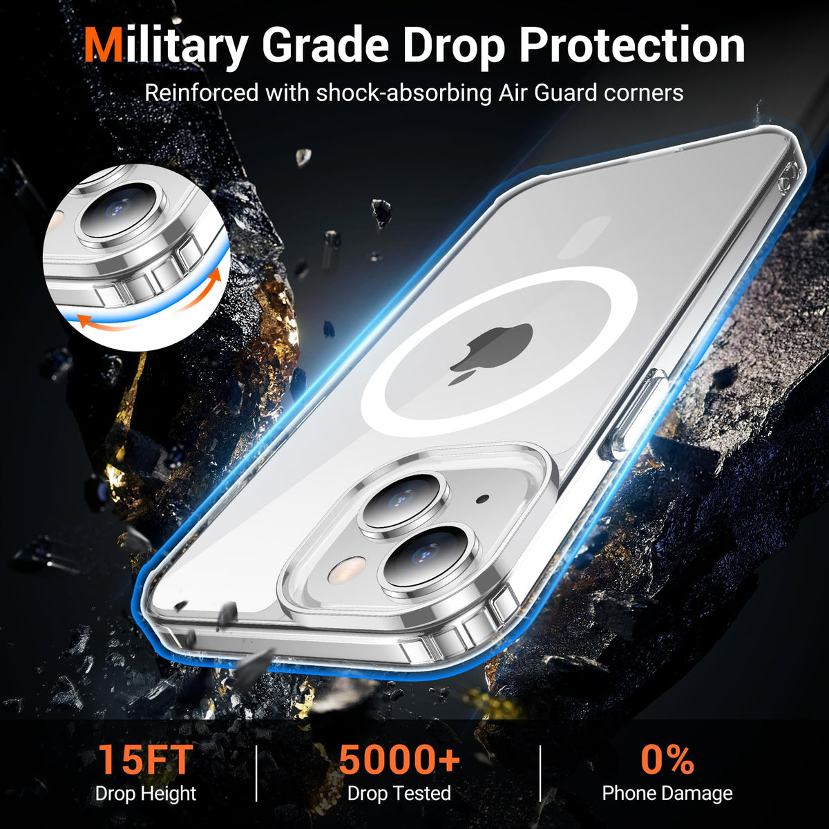 Temdan for iPhone AIR Case with Screen Protector Beige