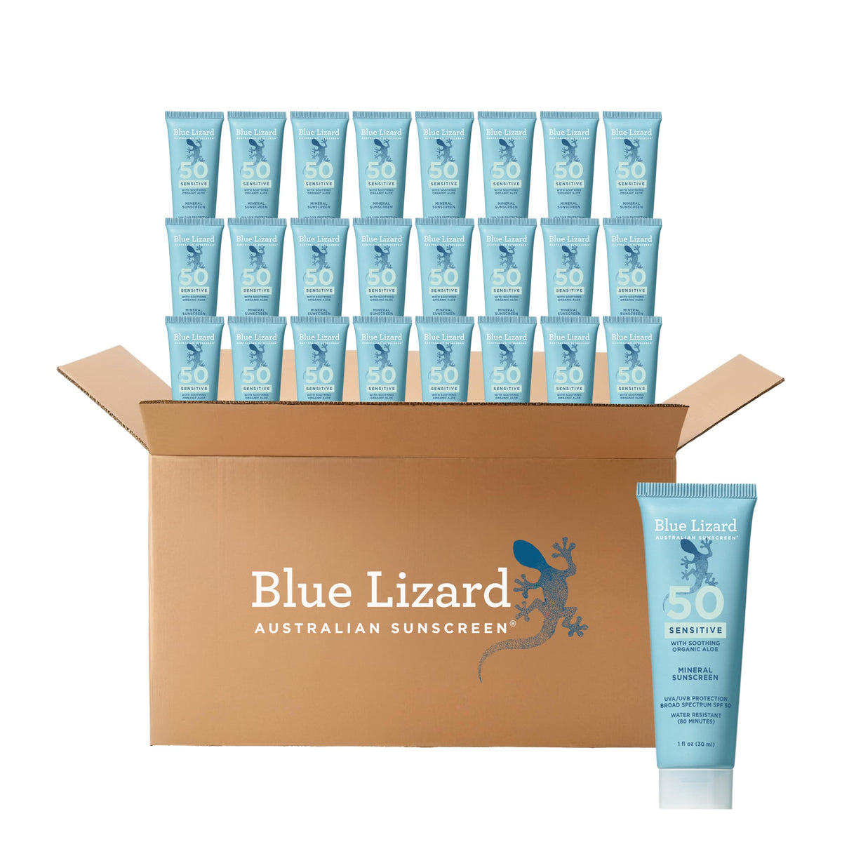 Blue Lizard Sensitive Mineral Sunscreen SPF 50 Sunscreen Lotion, 3 oz Tube