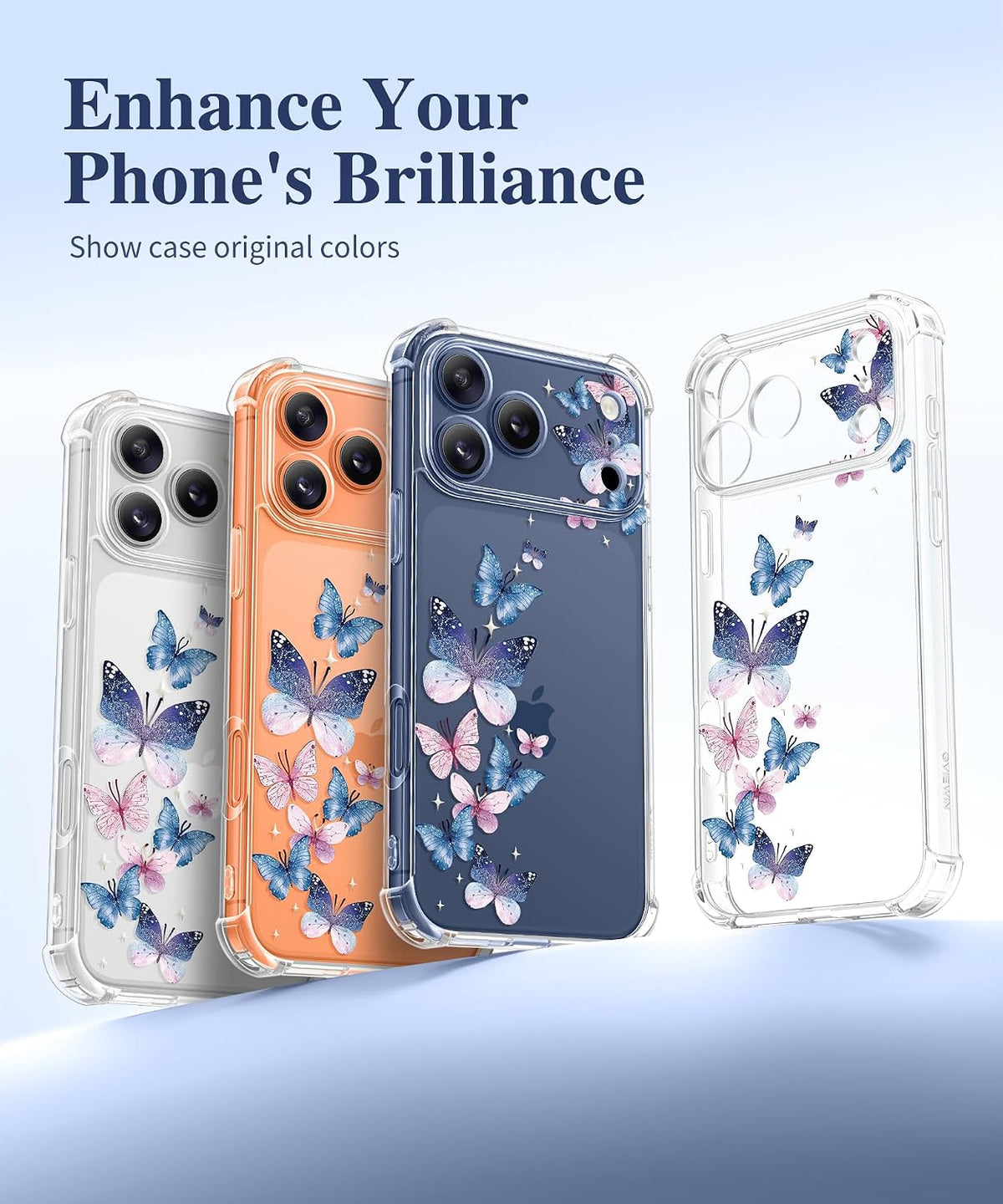 GVIEWIN for iPhone 17 Case Floral Clear Slim Women
