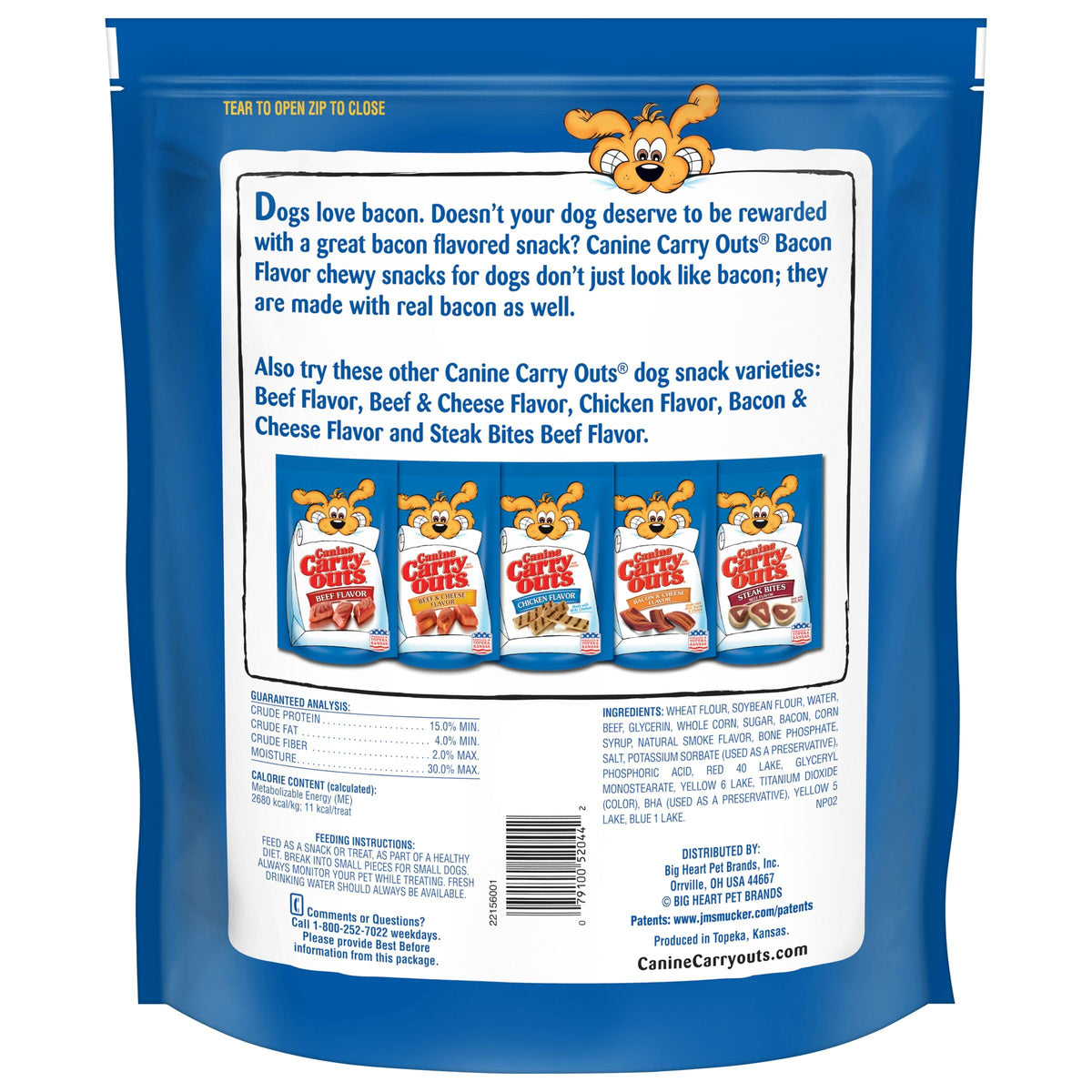 Canine Carry Outs Bacon Flavor Dog Treats, 47 Ounce Bag