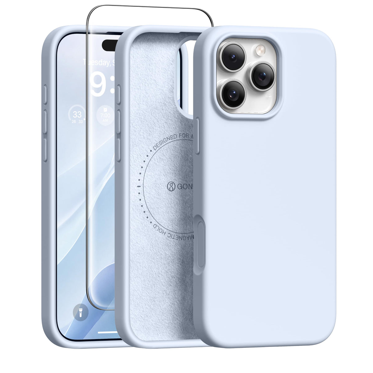 GONEZ for iPhone 18 Pro Max Case/iPhone 17 Pro Max Case, Mist Blue