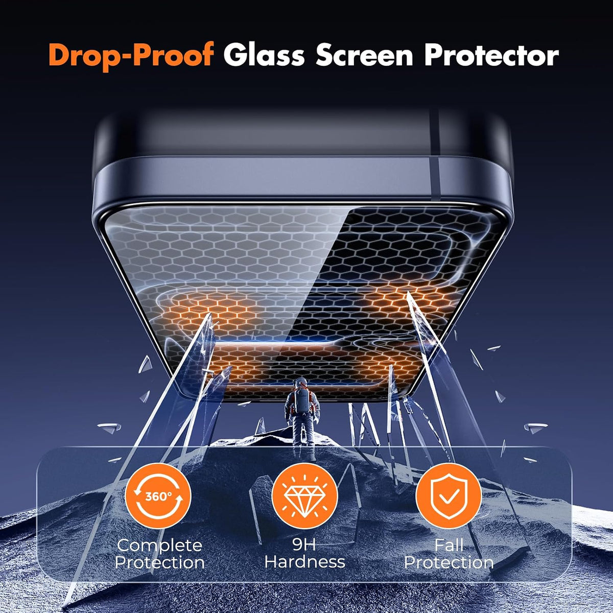 UNBREAKcable 3-Pack Screen Protector for iPhone 15, Full Coverage