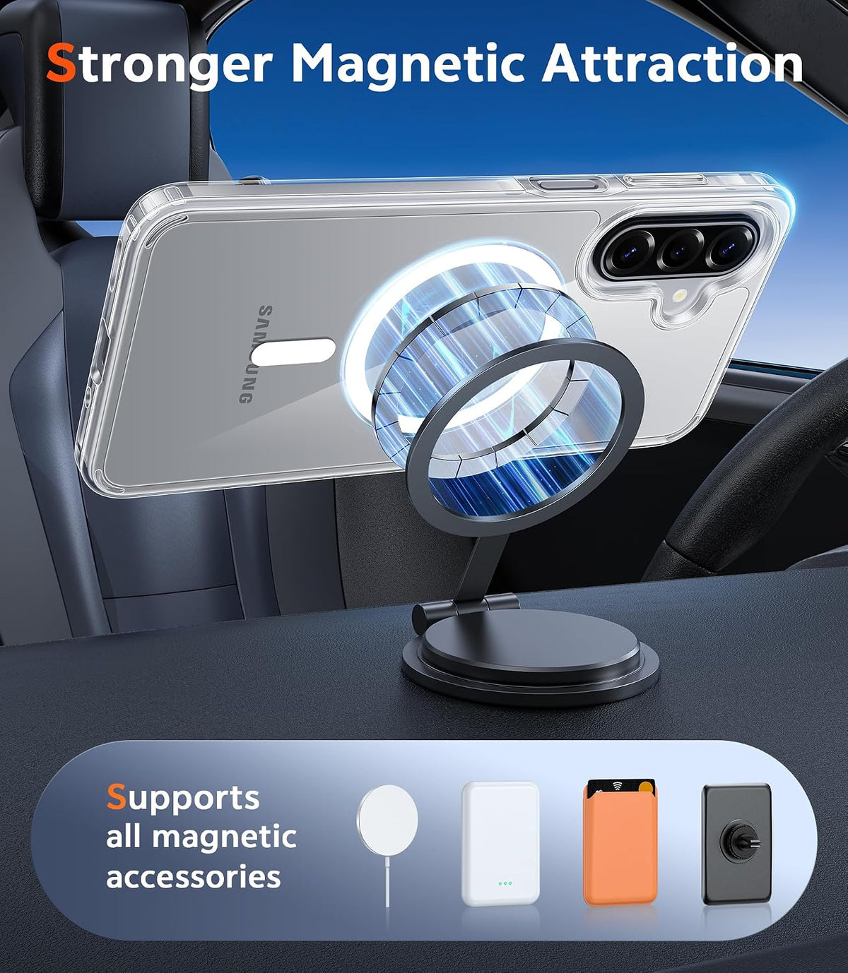 FNTCASE Magnetic for Samsung Galaxy Z-Flip-7 Case, Clear
