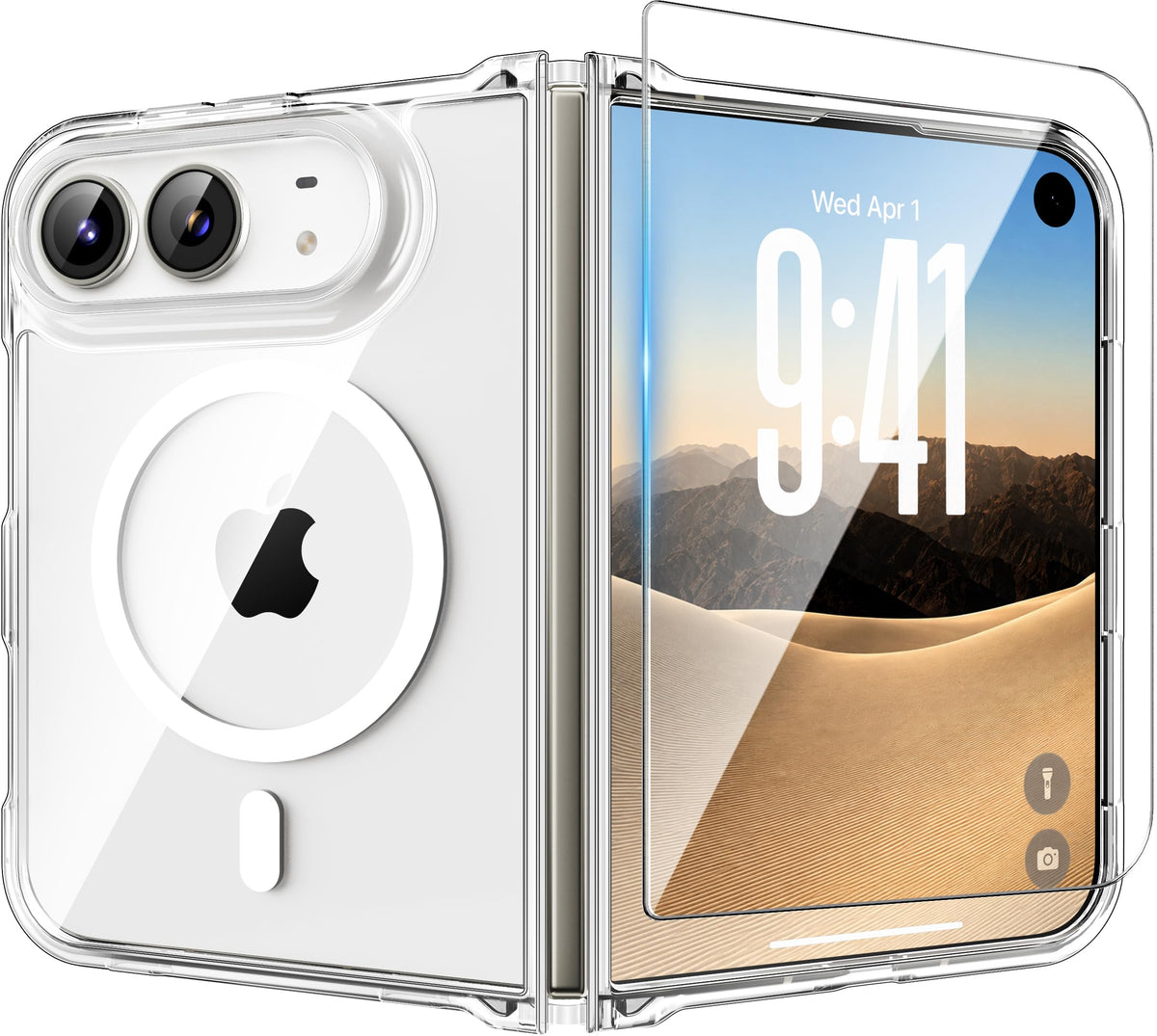 Magnetic for iPhone 16 Pro Case with Stand, Clear Matte