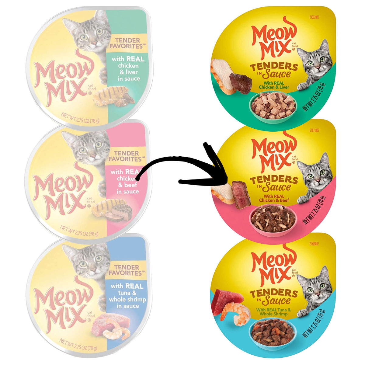 Meow Mix Poultry & Beef Favorites, Wet Food Variety Pack, 24 Cups