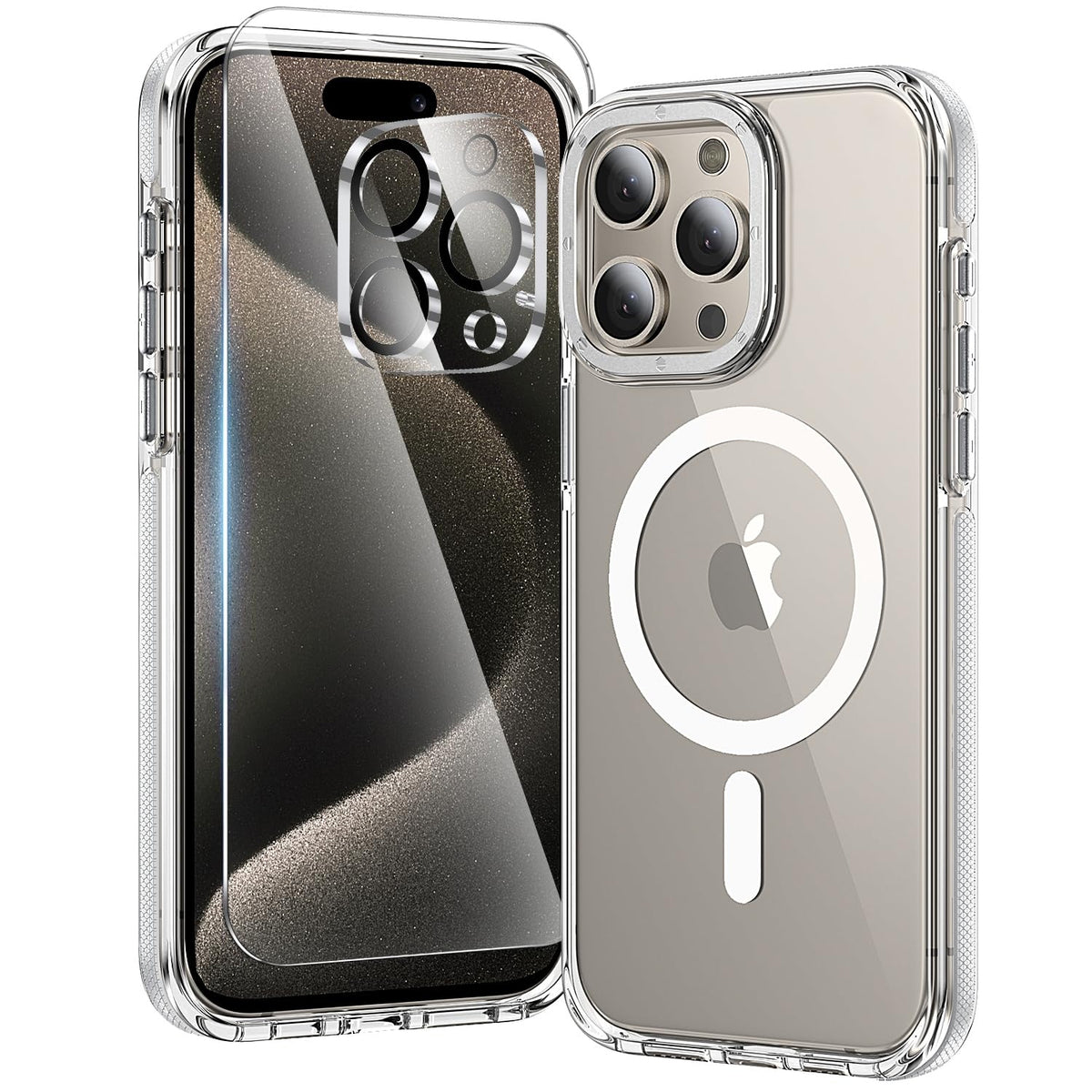 toushion 3 in 1 for iPhone 15 Plus Case Transparent