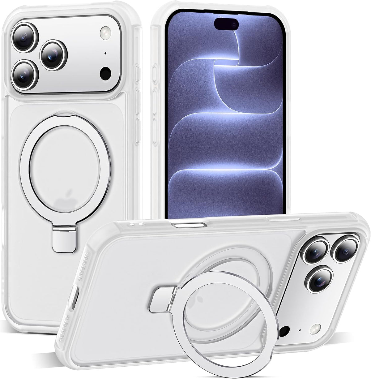 SKYLMW Compatible with iPhone 16 Pro Max Case with Stand,Rose