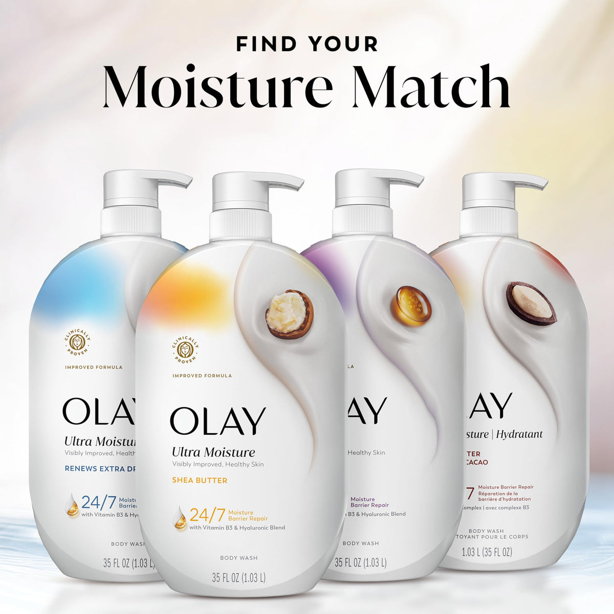 Olay Body Wash for Women, Ultra Moisture Shea Butter Scent, 35 fl oz