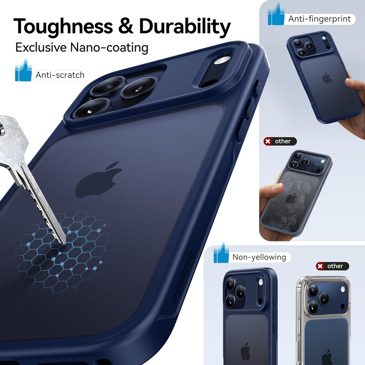 CASEKOO for iPhone Air Case, Crystal Clear, Patented Anti-Yellowing, Slim
