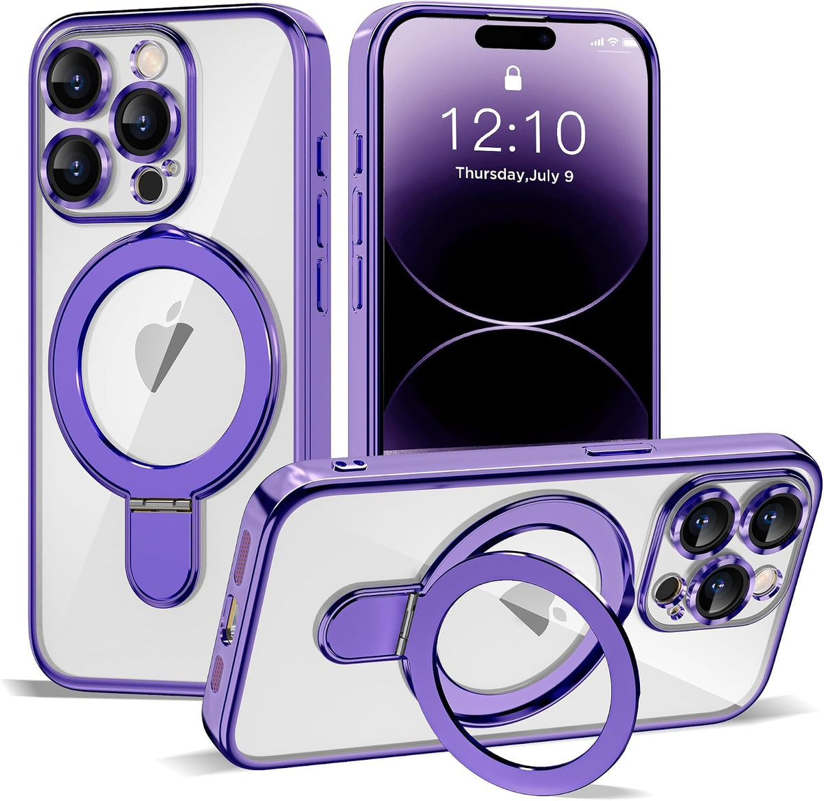Marble Pattern Case for iPhone 11 with Stand 6.1",M-Purple