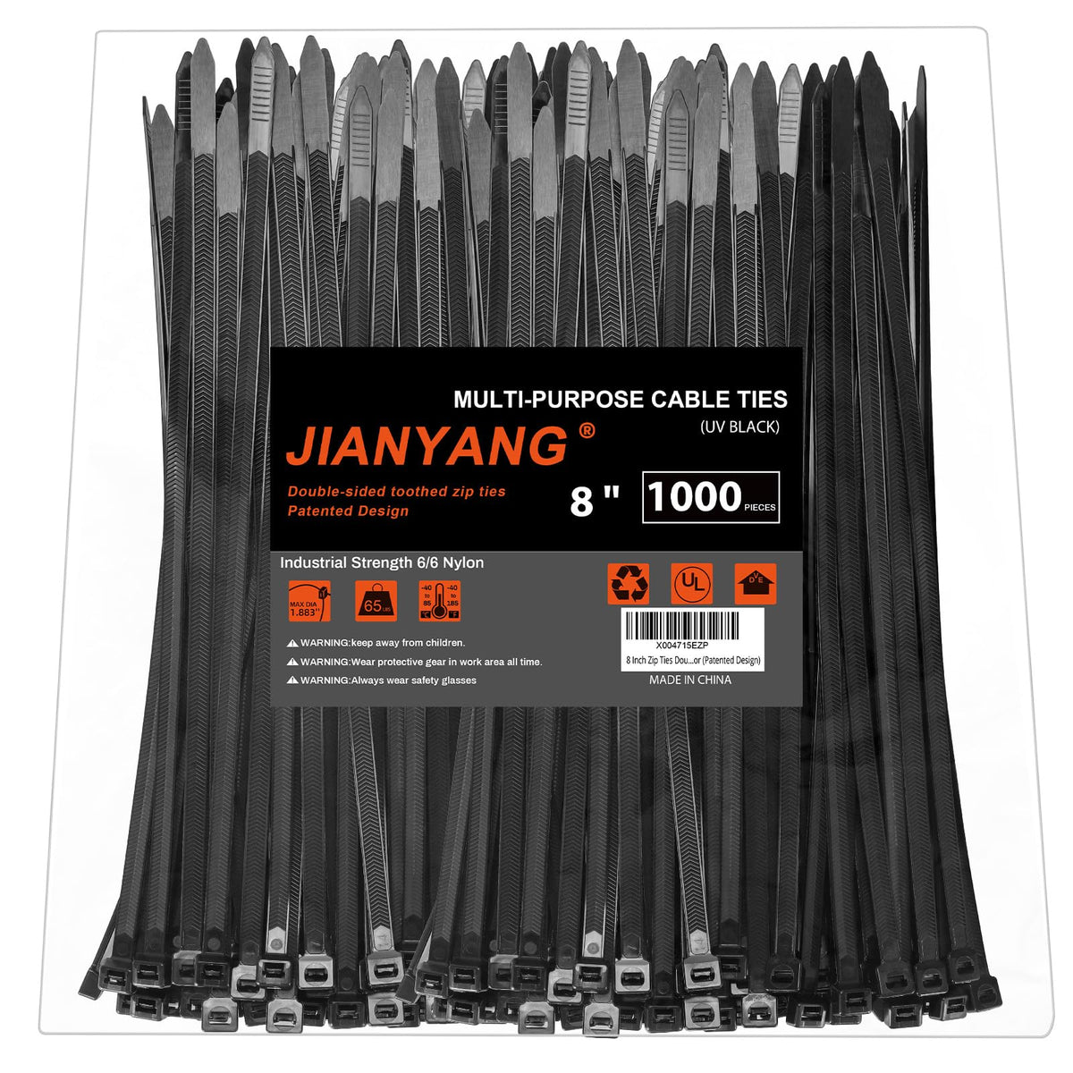 12 Inch Zip Ties Double Sided Toothed (Bulk 1000 Pack),100 LBS Tensile Strength Heavy Duty Cable Wire Ties With Self-Locking Adjustable More Durable Nylon Tie Wraps for Indoor Outdoor