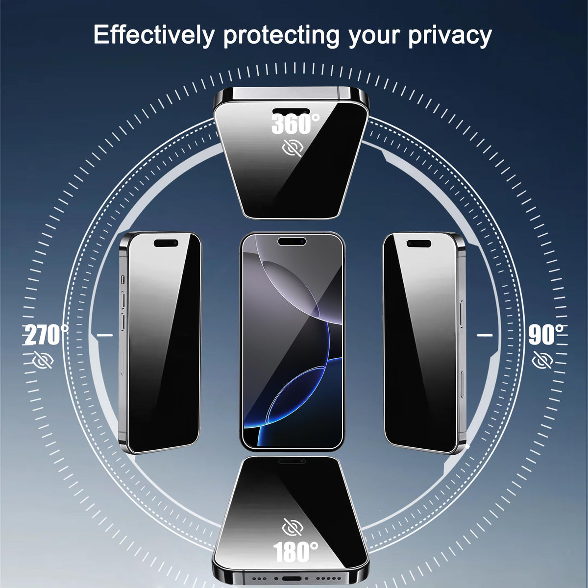 Ailun 3 Pack Privacy Screen Protector for iPhone 17 Pro Max, Tempered Glass