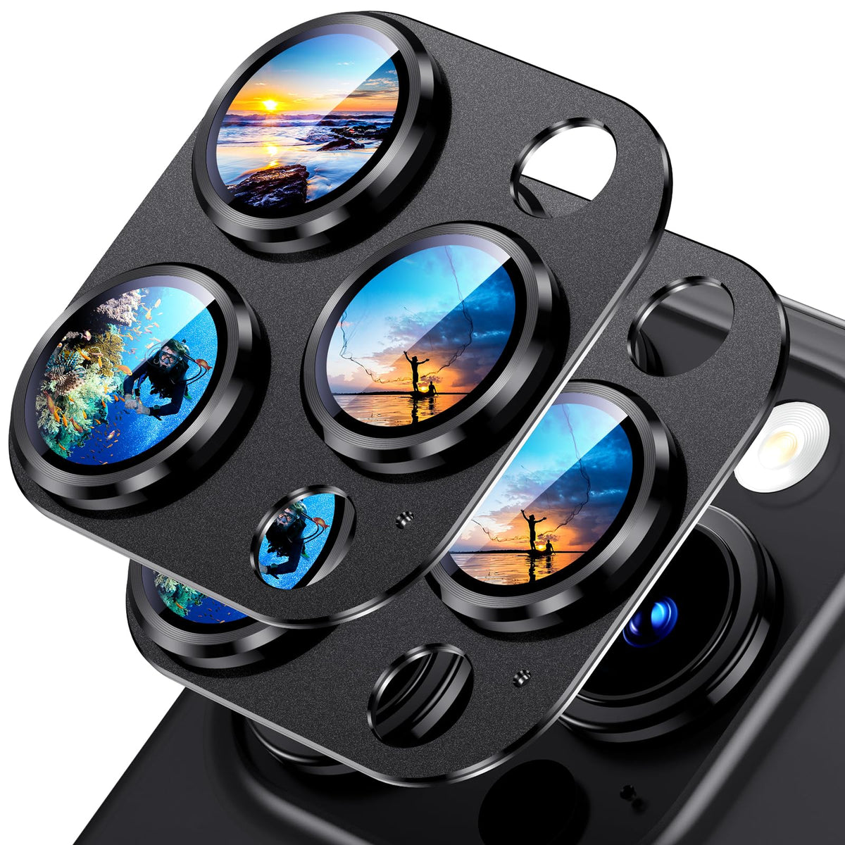 Uyiton for iPhone 18 Pro Camera Lens Protector, Metal Frame Glass Cover