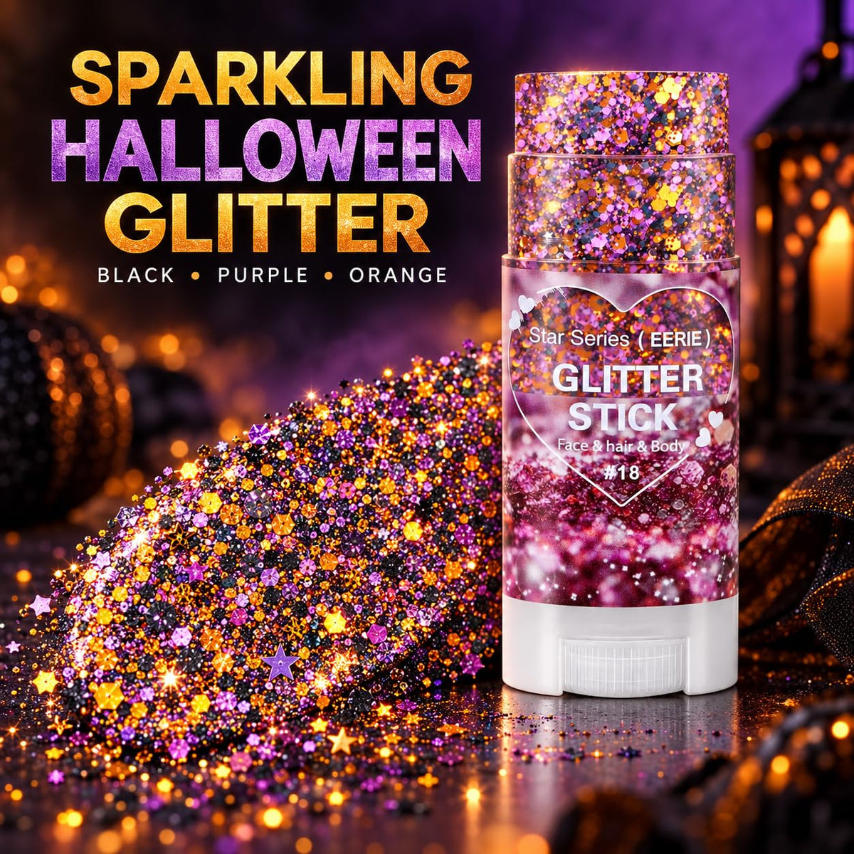 Mysense Red Face Hair Body Glitter Stick,Halloween Cosplay Sparkling Sequins Chunky Glitter Makeup,Festival Rave Concert Outfit Accessories for Women Girls Kids
