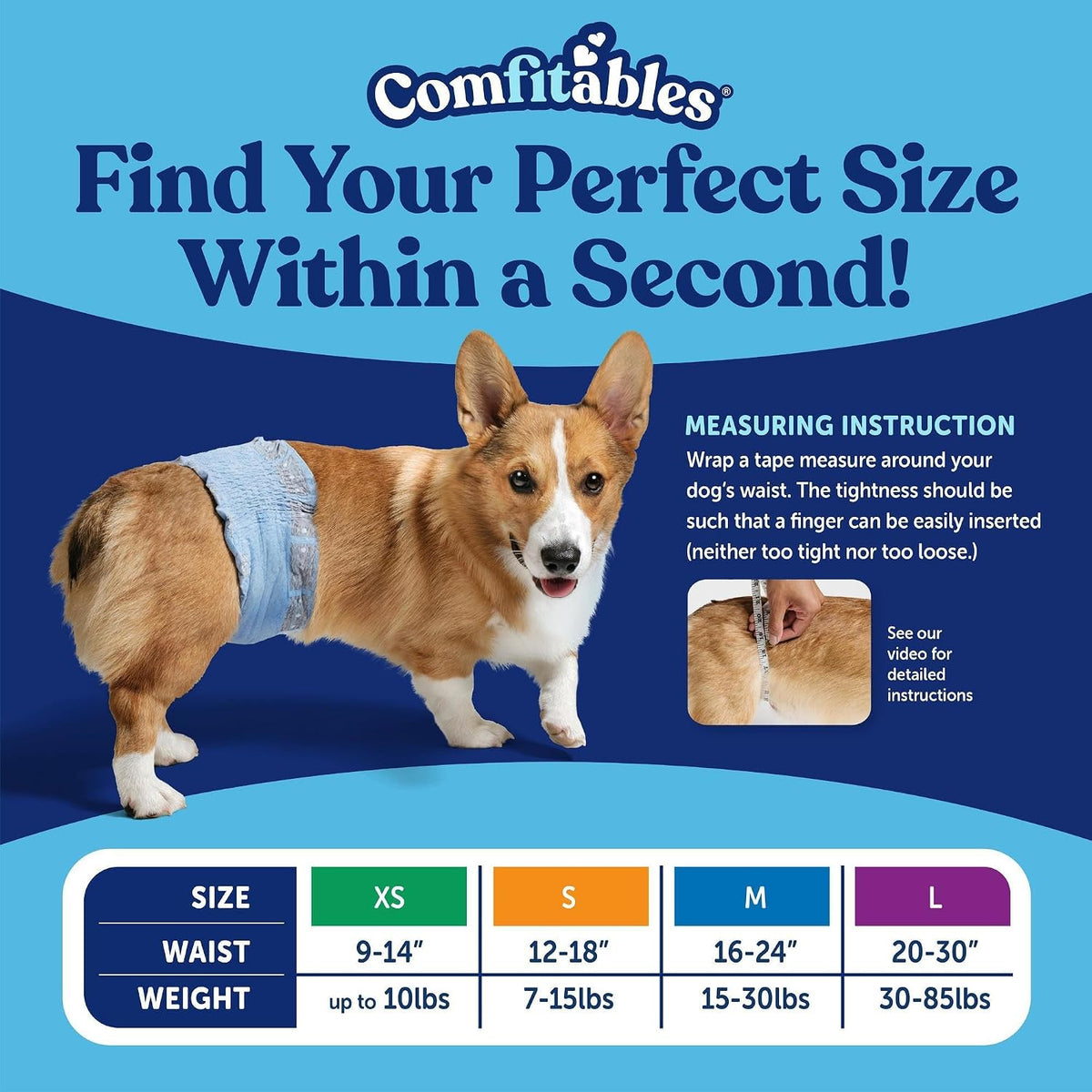 Hartz Comfitables Disposable Male Dog Wraps Stretchy Waistband, M 36 Count