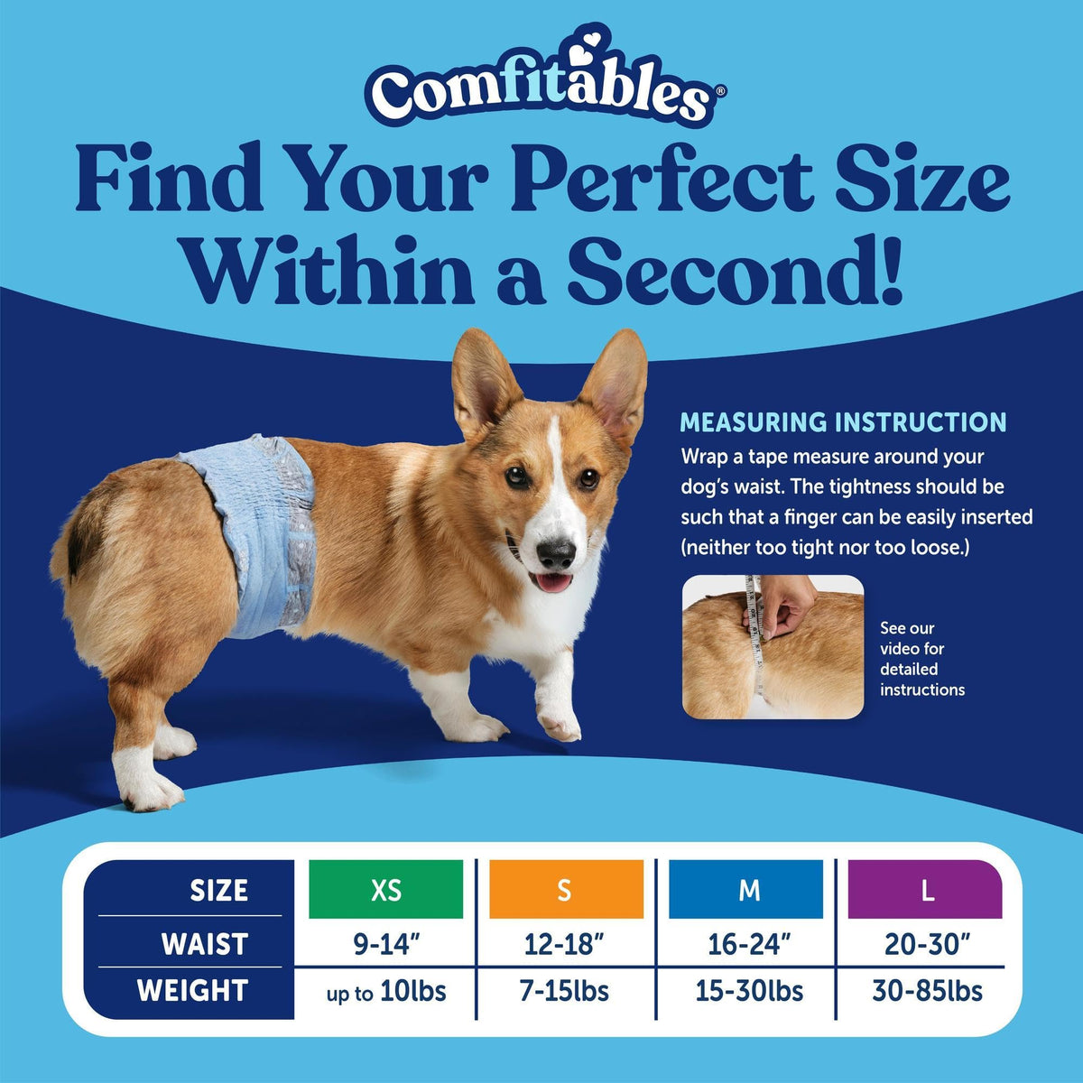 Hartz Comfitables Disposable Male Dog Wraps Stretchy Waistband, M 36 Count