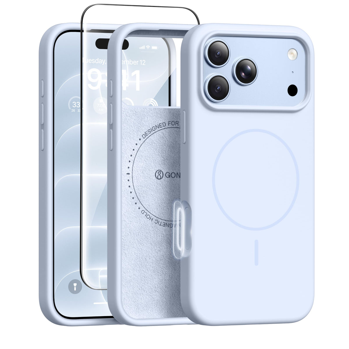 GONEZ for iPhone 18 Pro Max Case/iPhone 17 Pro Max Case, Mist Blue